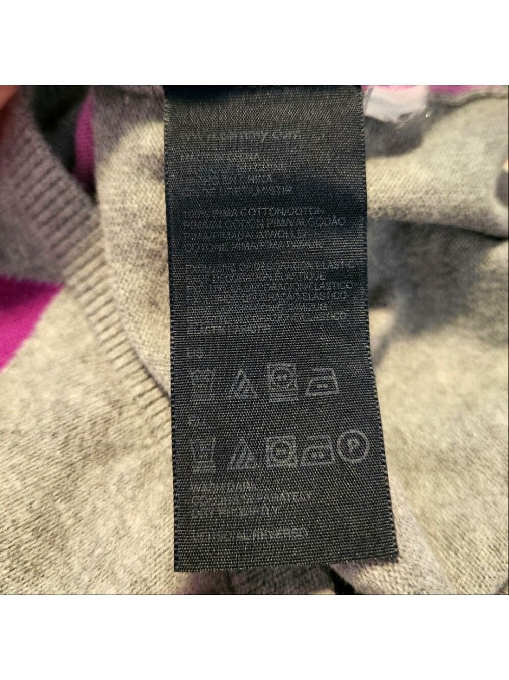 Tommy Hilfiger Y2K Argyle V-Neck Sweater Light Academia Pima Cotton Pink Small - Picture 8 of 8